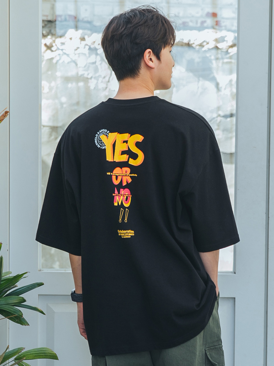 [enormous] XL~4XL 빅사이즈 YES or NO 오버핏 반팔티 BE54724 (3color)